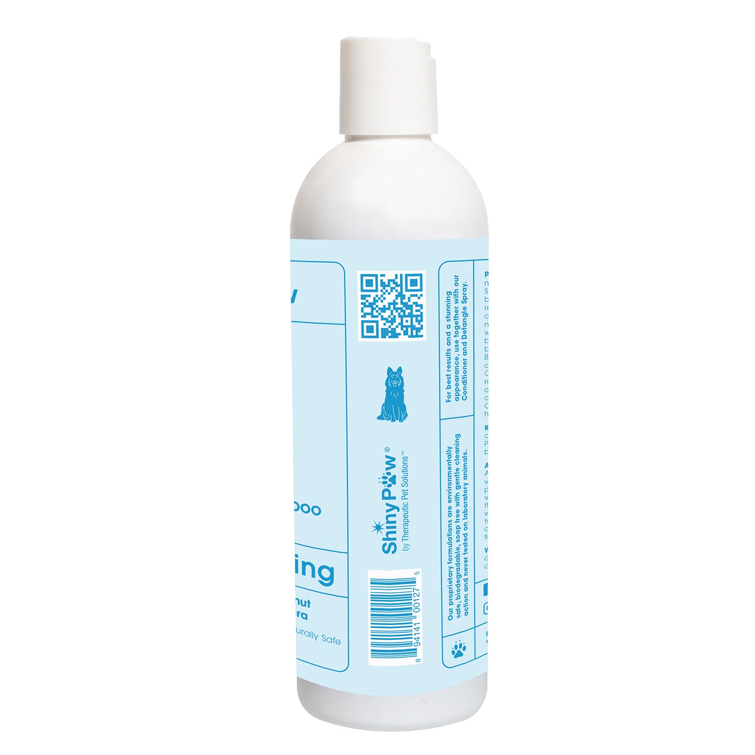 Shiny Paw Glo Whitening Shampoo for Dogs Ocean Breeze Coconut Silk Protein Aloe Vera 16oz