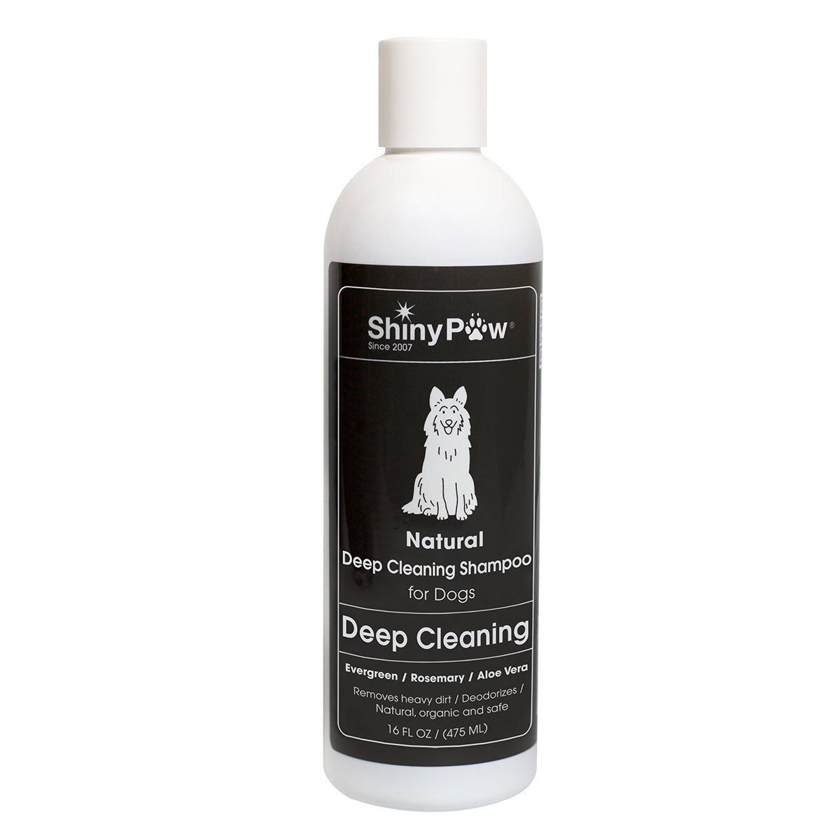 Shiny Paw Deep Cleaning Shampoo Dogs Evergreen Rosemary Aloe Vera 16oz