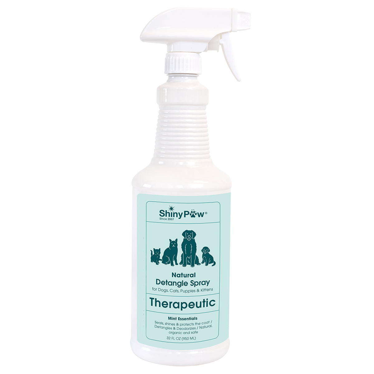 Shiny Paw Detangler Spray 32oz Therapeutic Mint Essentials