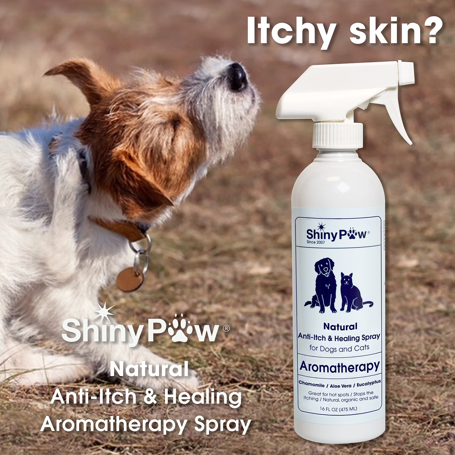 Shiny Paw Natural Anti Itch Healing Spray Dogs 4oz