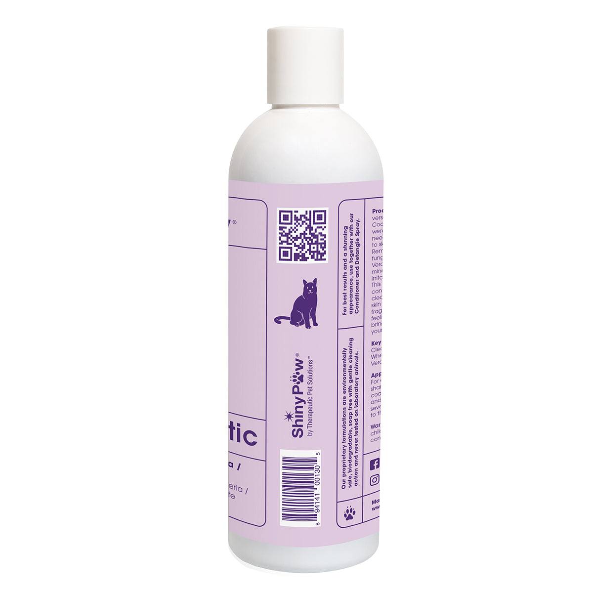 Shiny Paw Natural Cat Shampoo Therapeutic Chamomile Eucalyptus Aloe Vera 16oz