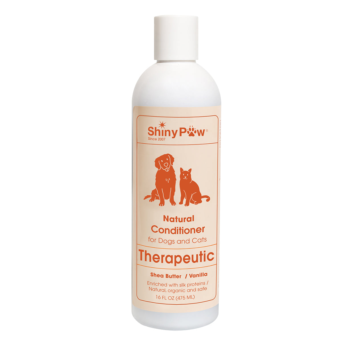 Shiny Paw Natural Conditioner Dogs Cats Therapeutic Shea Butter Vanilla 16oz