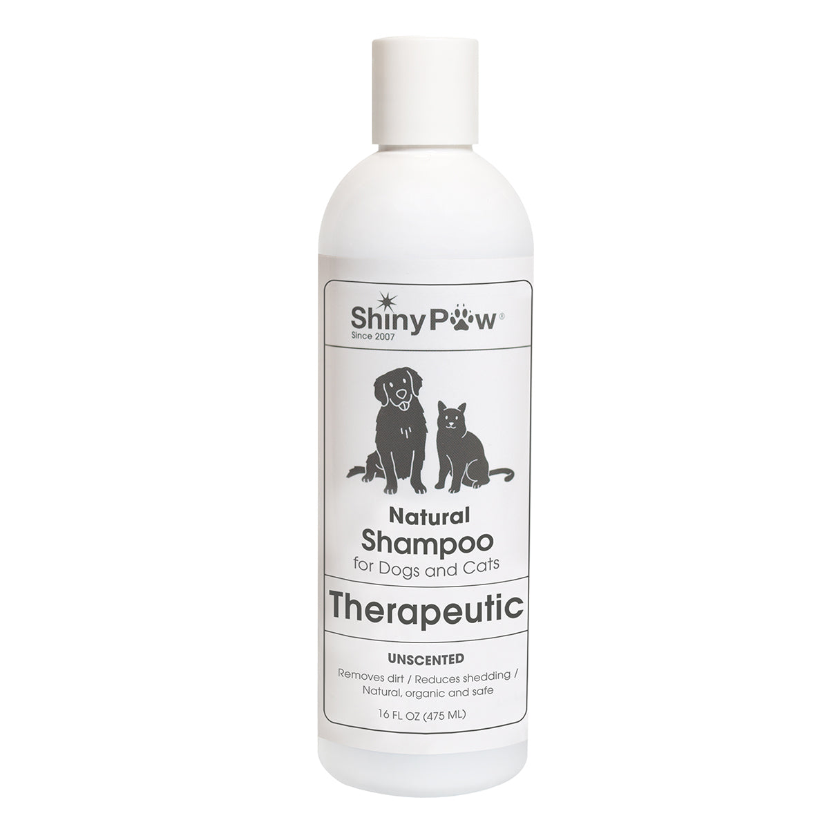 Shiny Paw Unscented Natural Therapeutic Dog Cat Shampoo 16oz