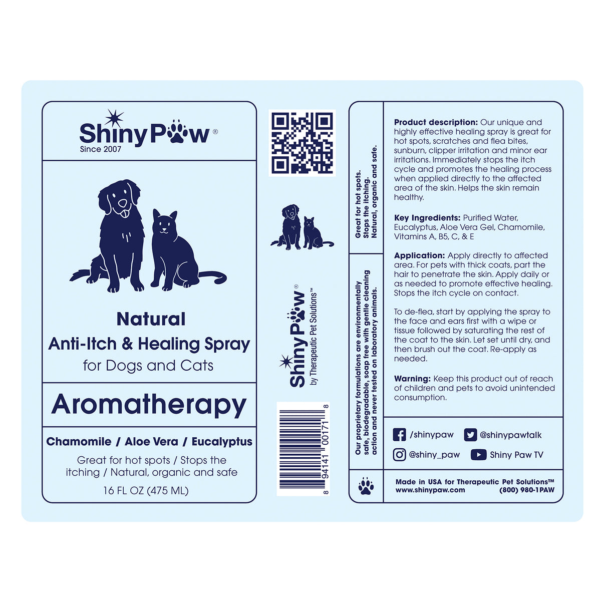 aloe vera dog skin spray