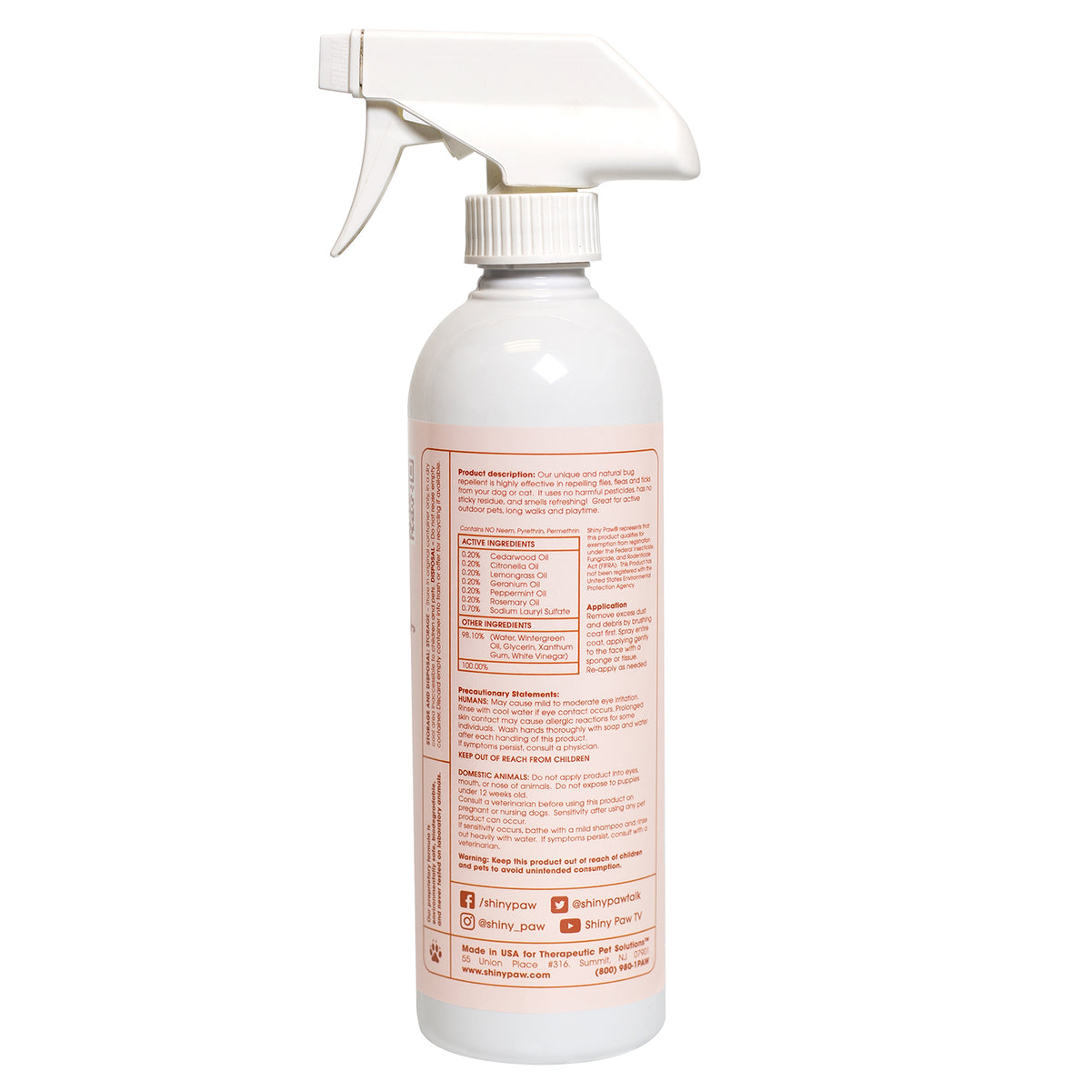 Natural dog bug repellent formulated with Citronella oil