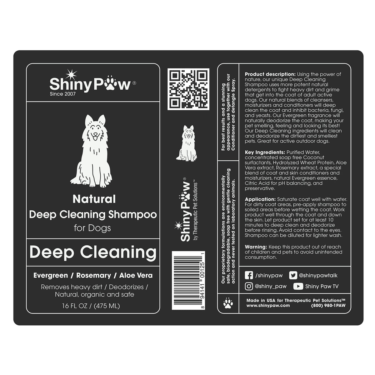 Deep cleaning shampoo for active outdoor dogs