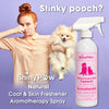Natural dog coat freshener spray for use between baths