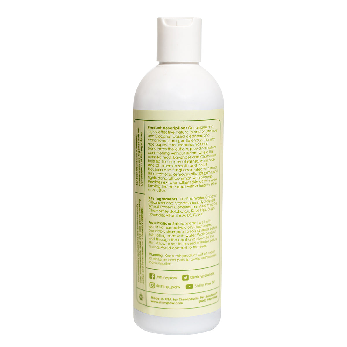 Natural tearless shampoo suitable for puppies and kittens

