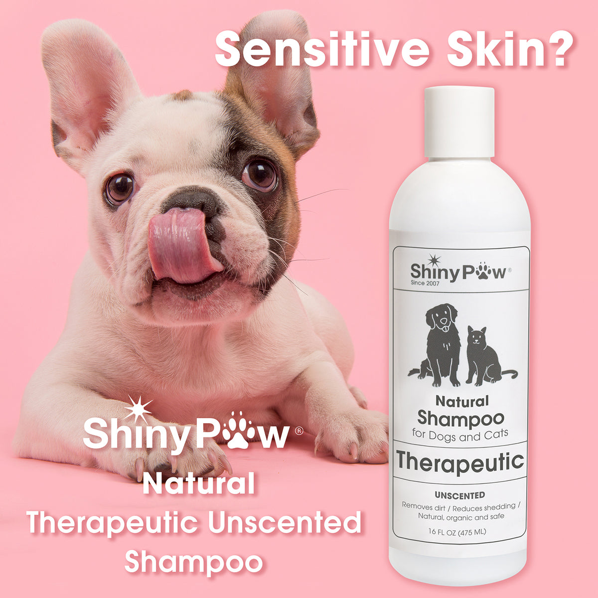 Natural unscented dog shampoo for sensitive skin